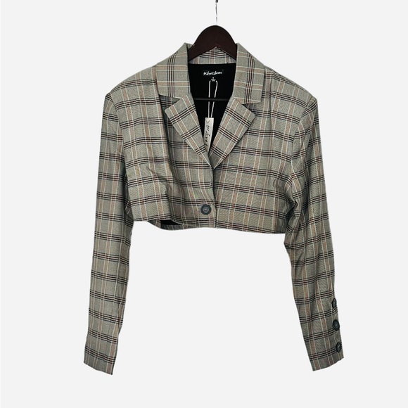 For Love and Lemons Kym Crop Blazer Grey Small NEW NWT FLL - Picture 3 of 5